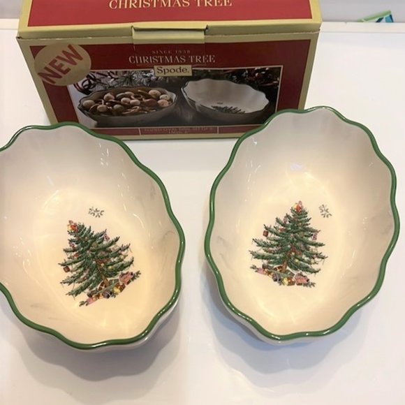 Spode Flude Oval Dish set of 2 - Picture 2 of 3